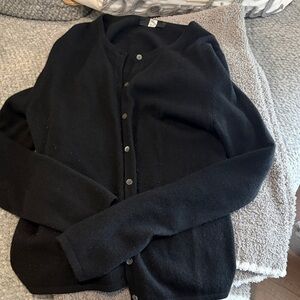 Saks Fifth Avenue Black Cardigan Sweater
